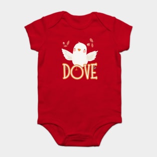 Boho Dove Alphabet Design - Cute Animal Art with Elegant Letters Baby Bodysuit